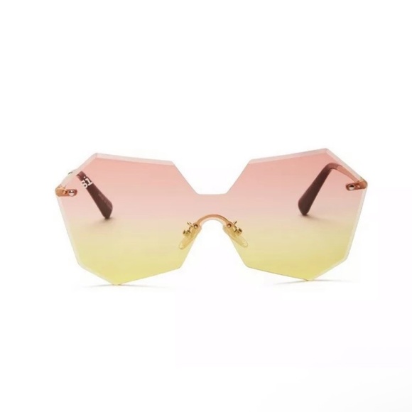Si Wear Oversized Gradient Sunglasses pink yellow - Picture 2 of 7